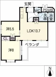 南山パストラルコート【1階】の間取り