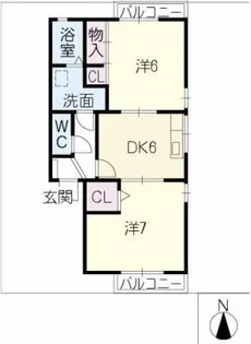 ヴィルヌ-ブ【2階】の間取り
