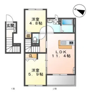 フォンターナ【2階】の間取り