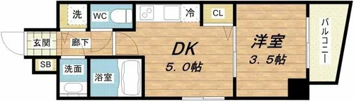 プライムアーバン松屋町【5階】の間取り