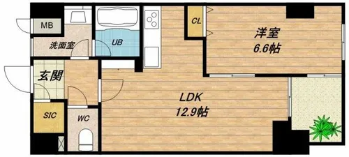 アーデンタワー北堀江【6階】の間取り