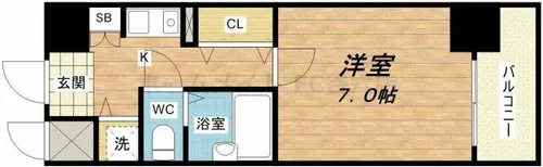 プレサンス中之島公園南【10階】の間取り