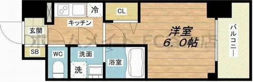 エスリード中之島ザコア【4階】の間取り