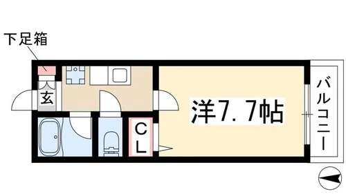 ヤングパレスB棟【1階】の間取り