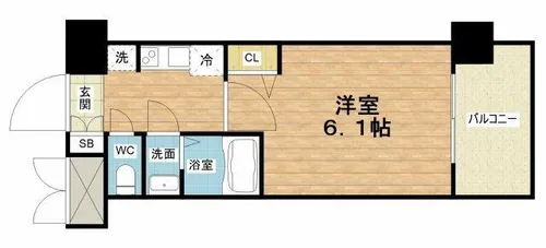 プレサンス大阪同心メゾヴィータ【15階】の間取り