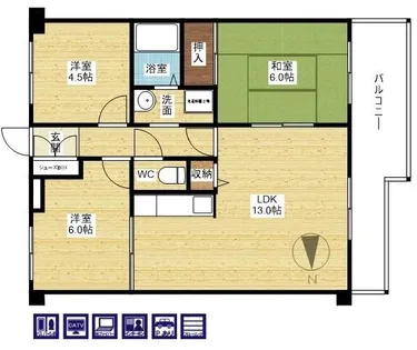 サニープラザ【3階】の間取り