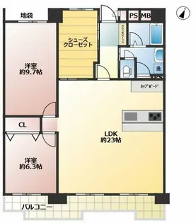 ポートアイランド住宅41号棟【3階】の間取り