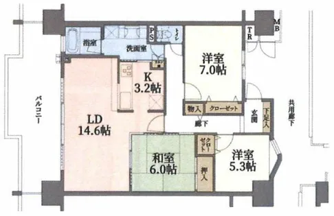 イトーピア神戸ポートアイランド【5階】の間取り