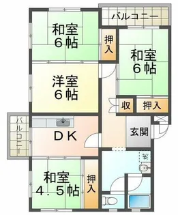 伊川谷住宅1号棟【5階】の間取り