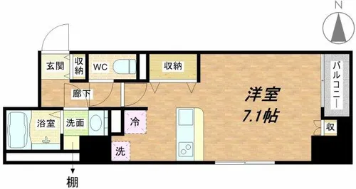 CITY SPIRE堺筋本町【6階】の間取り