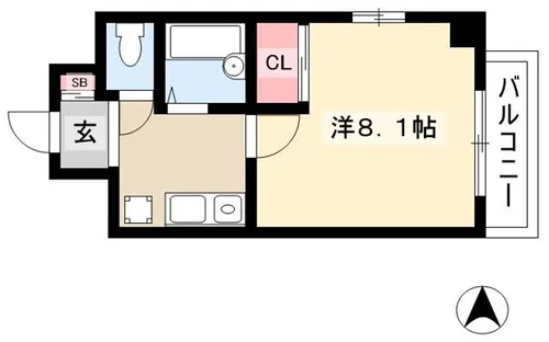 Rosa Candore【301号室】の間取り