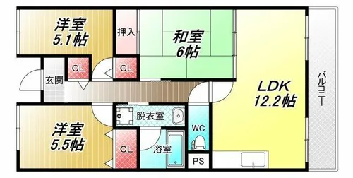 ガーデンライフ旭ヶ丘【3階】の間取り