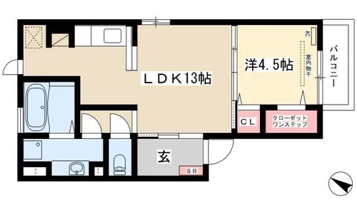 サニーホーム中花【1階】の間取り