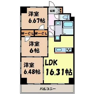S-FORT鶴舞reale【13階】の間取り
