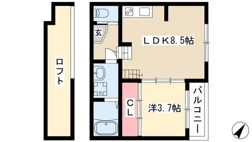 レーヴェルト名古屋【1階】の間取り