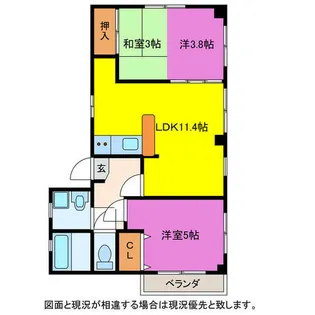 愛知県豊川市西口町2丁目【アパート】の間取り