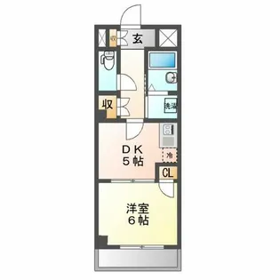 タウンM&E A棟【407号室】の間取り