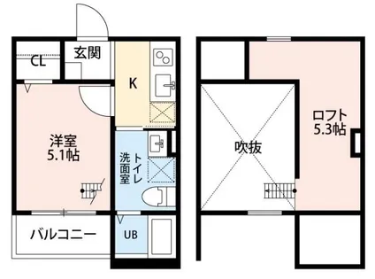 エアスト東中島【102号室】の間取り