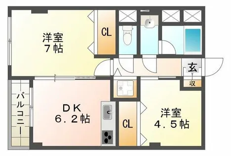 リアルテ霞が丘【5階】の間取り