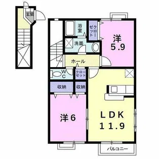 マ-ヴェラスⅠ【2階】の間取り