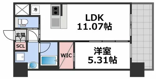 プレジオ八戸ノ里【4階】の間取り