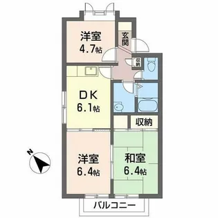松本駅前ハイツ【2階】の間取り