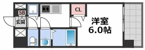 プレサンス玉造駅前【6階】の間取り