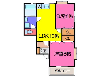 ハイツアルバージュ【201号室】の間取り