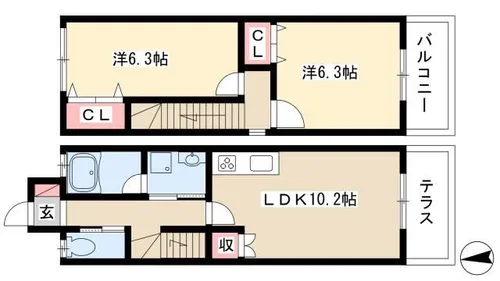 アプトIRIBAの間取り