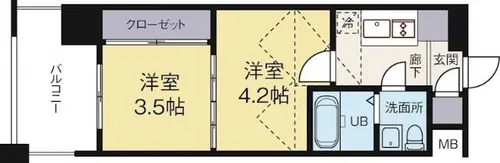 No.60VTOWER天神【20階】の間取り
