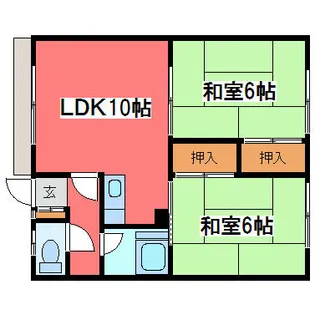 長浦ハイツB【1階】の間取り