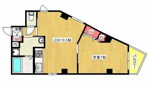 富士プラザ九条【6階】の間取り