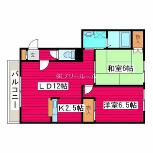 サンライズマンションⅢB【2階】の間取り
