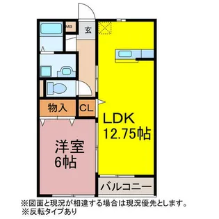 ガーデンコートJUMELLE Ⅰ・Ⅱ【A102号室】の間取り