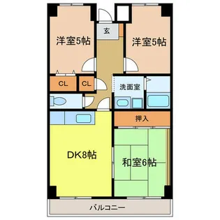 プレスト・コート弐番館【8階】の間取り