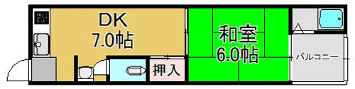 稲田大発マンション【2階】の間取り
