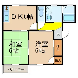 サンハウスA棟【2階】の間取り