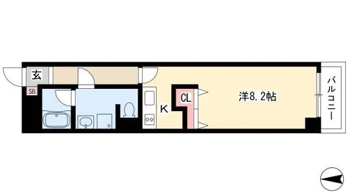 ミレニアム八田【1階】の間取り