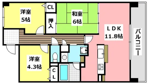 MINOO HILLS【3階】の間取り