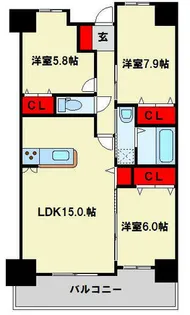 フォーストリングス竪町【602号室】の間取り