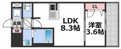 スワンズシティ大阪エスクレア【13階】の間取り