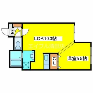 プリムラK1【308号室】の間取り