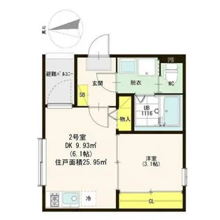 ルーチェテラス水切町【202号室】の間取り
