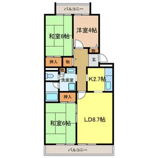 エスポワール岩湧【1階】の間取り