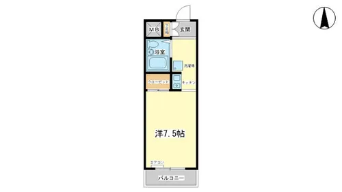 ロイヤルヒルズ北平野【205号室】の間取り