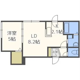 モデルノ厚別南【103号室】の間取り