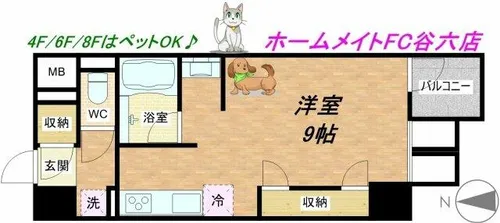 KDX堺筋本町レジデンス【8階】の間取り