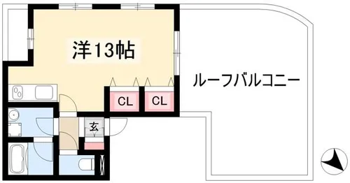 Chez soi(シェソワ)観月【3階】の間取り