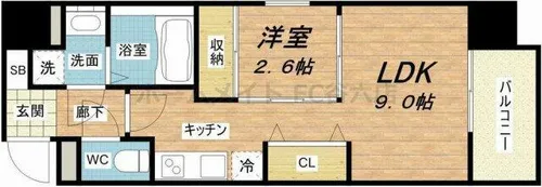 ファーストフィオーレ心斎橋イーストⅡ【9階】の間取り