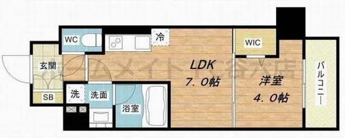 アーバネックス西天満【11階】の間取り